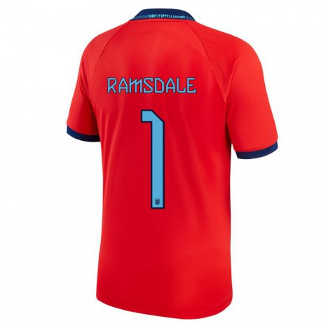 Kandiny Femme Maillot Angleterre Aaron Ramsdale #1 Rouge Tenues Extérieur 22-24 T-shirt