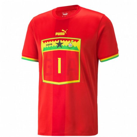 Kandiny Femme Maillot Ghana Richard Ofori #1 Rouge Tenues Extérieur 22-24 T-shirt