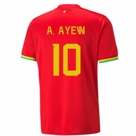 Kandiny Femme Maillot Ghana Andre Ayew #10 Rouge Tenues Extérieur 22-24 T-shirt