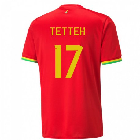 Kandiny Femme Maillot Ghana Benjamin Tetteh #17 Rouge Tenues Extérieur 22-24 T-shirt