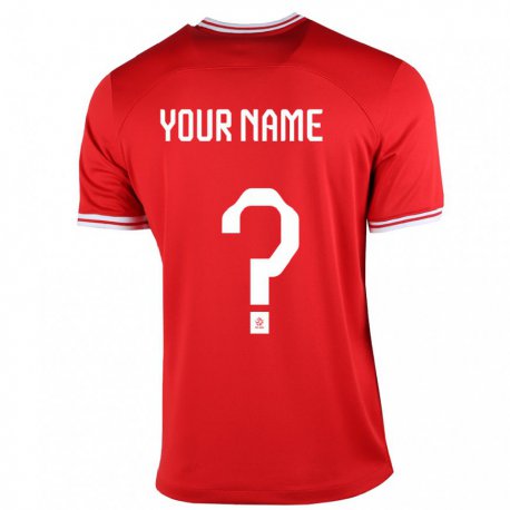 Kandiny Femme Maillot Pologne Votre Nom #0 Rouge Tenues Extérieur 22-24 T-shirt