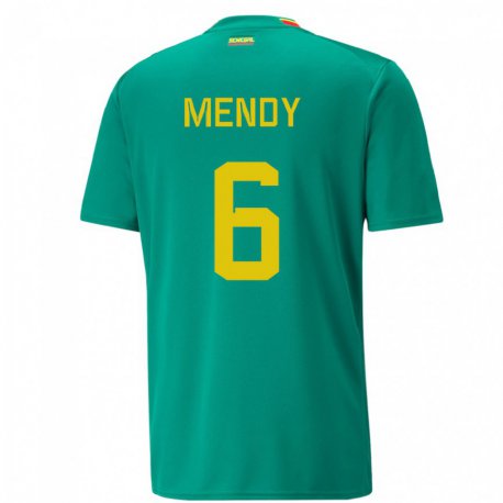Kandiny Femme Maillot Sénégal Nampalys Mendy #6 Verte Tenues Extérieur 22-24 T-shirt