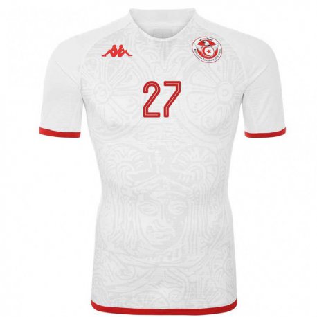 Kandiny Femme Maillot Tunisie Issam Jebali #27 Blanc Tenues Extérieur 22-24 T-shirt