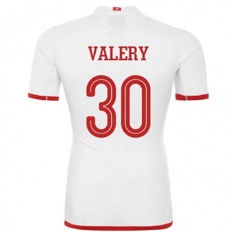 Kandiny Femme Maillot Tunisie Yann Valery #30 Blanc Tenues Extérieur 22-24 T-shirt