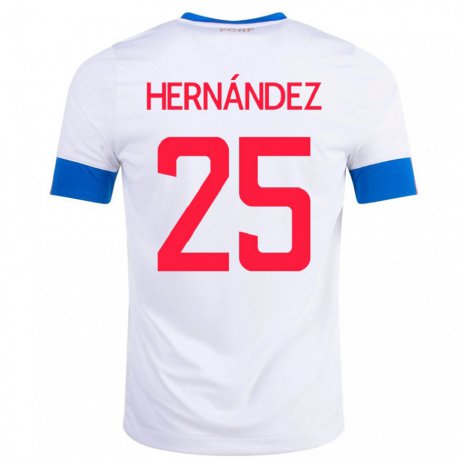 Kandiny Femme Maillot Costa Rica Anthony Hernandez #25 Blanc Tenues Extérieur 22-24 T-shirt