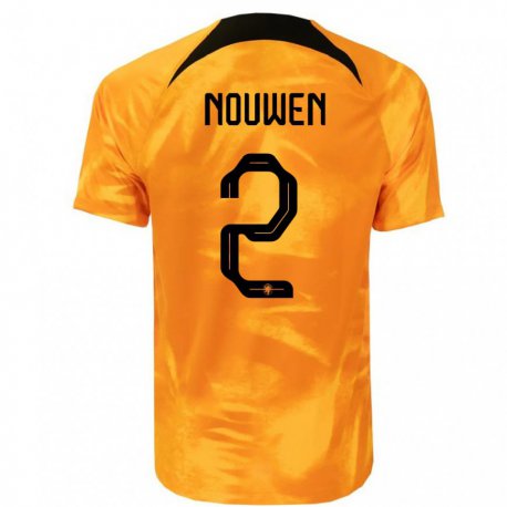 Kandiny Enfant Maillot Pays-bas Aniek Nouwen #2 Orange Laser Tenues Domicile 22-24 T-shirt