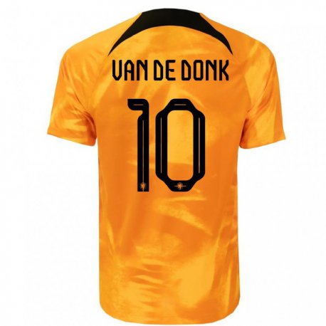 Kandiny Enfant Maillot Pays-bas Danielle Van De Donk #10 Orange Laser Tenues Domicile 22-24 T-shirt