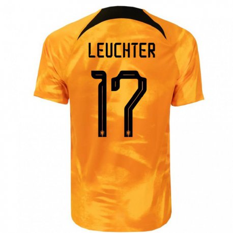 Kandiny Enfant Maillot Pays-bas Romee Leuchter #17 Orange Laser Tenues Domicile 22-24 T-shirt