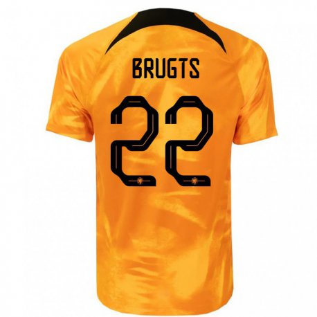 Kandiny Enfant Maillot Pays-bas Esmee Brugts #22 Orange Laser Tenues Domicile 22-24 T-shirt