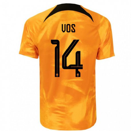Kandiny Enfant Maillot Pays-bas Silvano Vos #14 Orange Laser Tenues Domicile 22-24 T-shirt