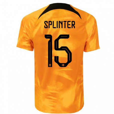 Kandiny Enfant Maillot Pays-bas Ilias Splinter #15 Orange Laser Tenues Domicile 22-24 T-shirt
