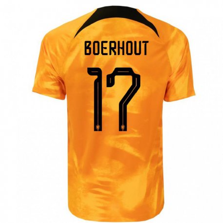 Kandiny Enfant Maillot Pays-bas Yoram Boerhout #17 Orange Laser Tenues Domicile 22-24 T-shirt