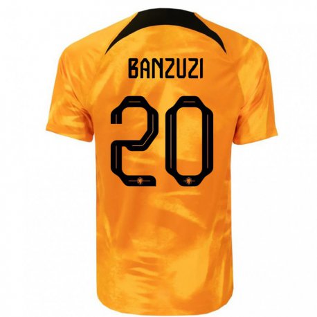 Kandiny Enfant Maillot Pays-bas Ezechiel Banzuzi #20 Orange Laser Tenues Domicile 22-24 T-shirt