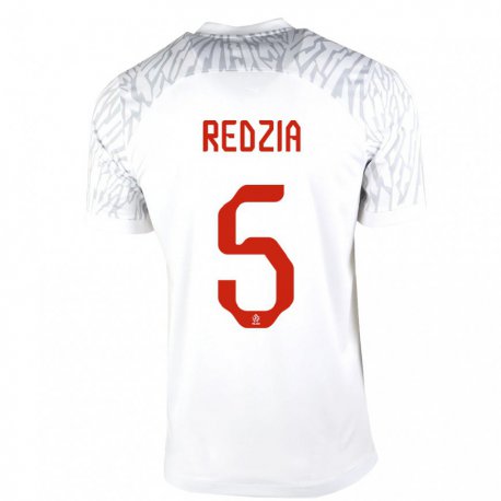 Kandiny Enfant Maillot Pologne Anna Redzia #5 Blanc Tenues Domicile 22-24 T-shirt