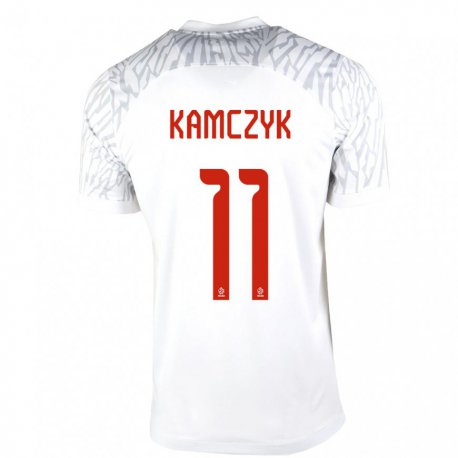 Kandiny Enfant Maillot Pologne Ewelina Kamczyk #11 Blanc Tenues Domicile 22-24 T-shirt