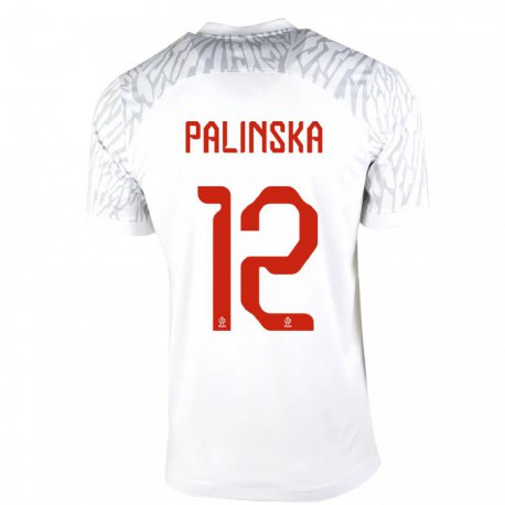 Kandiny Enfant Maillot Pologne Anna Palinska #12 Blanc Tenues Domicile 22-24 T-shirt