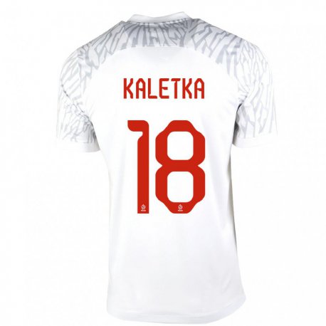 Kandiny Enfant Maillot Pologne Nikol Kaletka #18 Blanc Tenues Domicile 22-24 T-shirt