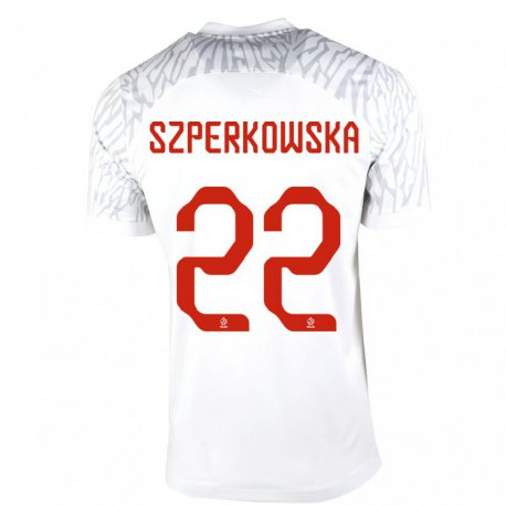 Kandiny Enfant Maillot Pologne Oliwia Szperkowska #22 Blanc Tenues Domicile 22-24 T-shirt