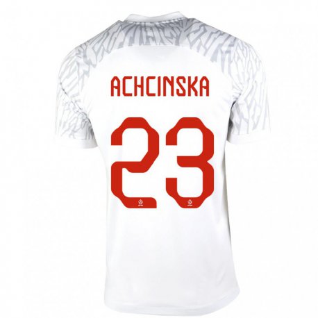 Kandiny Enfant Maillot Pologne Adriana Achcinska #23 Blanc Tenues Domicile 22-24 T-shirt