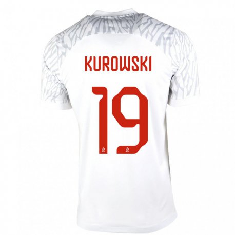 Kandiny Enfant Maillot Pologne Milosz Kurowski #19 Blanc Tenues Domicile 22-24 T-shirt
