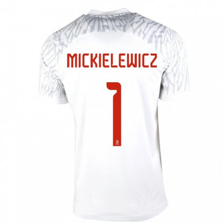 Kandiny Enfant Maillot Pologne Aleksander Mickielewicz #1 Blanc Tenues Domicile 22-24 T-shirt