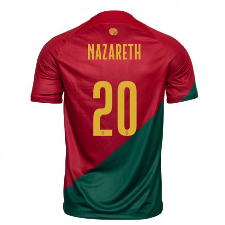 Kandiny Enfant Maillot Portugal Kika Nazareth #20 Rouge Vert Tenues Domicile 22-24 T-shirt