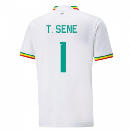 Kandiny Enfant Maillot Sénégal Thiaba Gueye Sene #1 Blanc Tenues Domicile 22-24 T-shirt