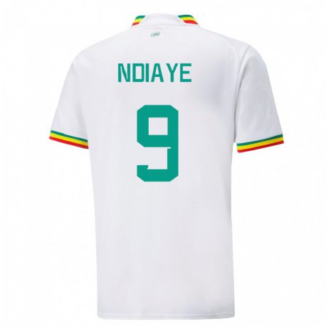 Kandiny Enfant Maillot Sénégal Nguenar Ndiaye #9 Blanc Tenues Domicile 22-24 T-shirt