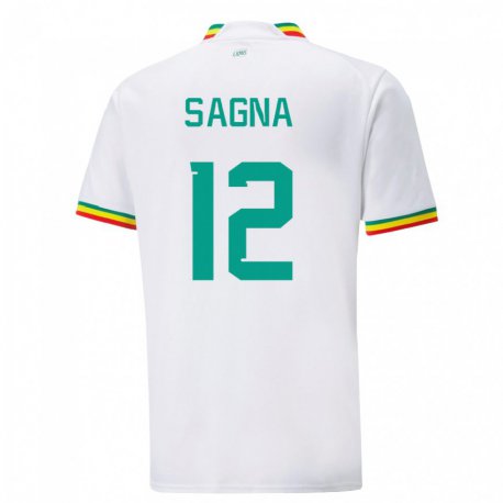 Kandiny Enfant Maillot Sénégal Safietou Sagna #12 Blanc Tenues Domicile 22-24 T-shirt