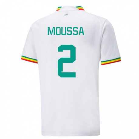 Kandiny Enfant Maillot Sénégal Moussa N Diaye #2 Blanc Tenues Domicile 22-24 T-shirt