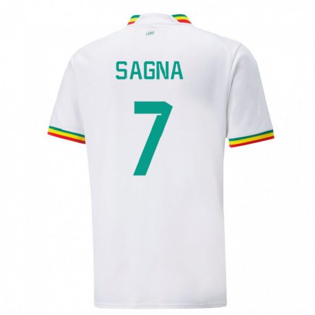 Kandiny Enfant Maillot Sénégal Amadou Sagna #7 Blanc Tenues Domicile 22-24 T-shirt