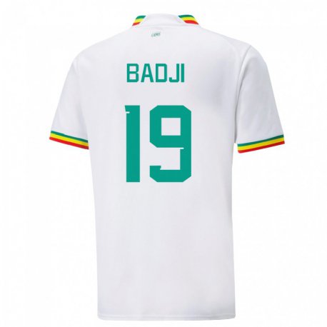 Kandiny Enfant Maillot Sénégal Youssouph Badji #19 Blanc Tenues Domicile 22-24 T-shirt