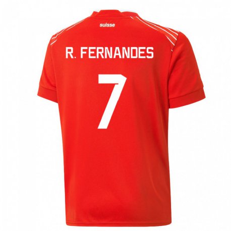 Kandiny Enfant Maillot Suisse Ronaldo Dantas Fernandes #7 Rouge Tenues Domicile 22-24 T-shirt