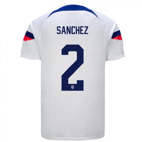 Kandiny Enfant Maillot États-unis Ashley Sanchez #2 Blanc Tenues Domicile 22-24 T-shirt