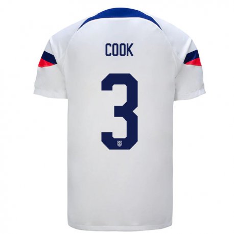 Kandiny Enfant Maillot États-unis Alana Cook #3 Blanc Tenues Domicile 22-24 T-shirt