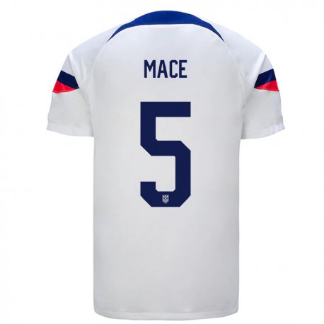 Kandiny Enfant Maillot États-unis Hailie Mace #5 Blanc Tenues Domicile 22-24 T-shirt