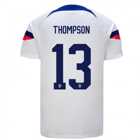 Kandiny Enfant Maillot États-unis Alyssa Thompson #13 Blanc Tenues Domicile 22-24 T-shirt