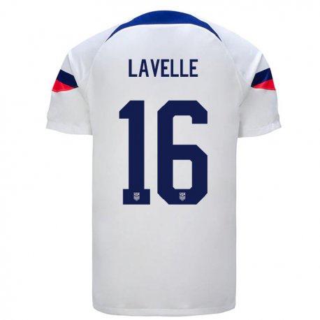 Kandiny Enfant Maillot États-unis Rose Lavelle #16 Blanc Tenues Domicile 22-24 T-shirt