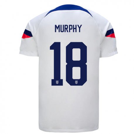 Kandiny Enfant Maillot États-unis Casey Murphy #18 Blanc Tenues Domicile 22-24 T-shirt