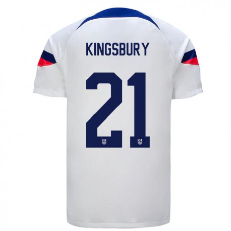 Kandiny Enfant Maillot États-unis Aubrey Kingsbury #21 Blanc Tenues Domicile 22-24 T-shirt