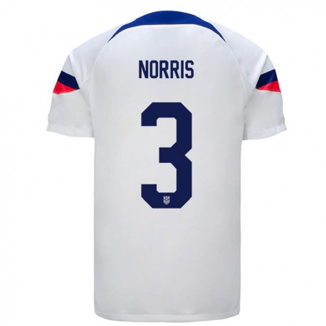 Kandiny Enfant Maillot États-unis Nolan Norris #3 Blanc Tenues Domicile 22-24 T-shirt