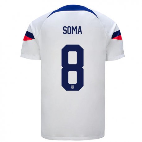Kandiny Enfant Maillot États-unis Pedro Soma #8 Blanc Tenues Domicile 22-24 T-shirt
