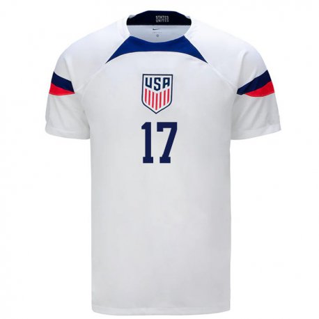 Kandiny Enfant Maillot États-unis Brian Gutierrez #17 Blanc Tenues Domicile 22-24 T-shirt