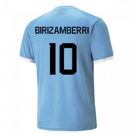 Kandiny Enfant Maillot Uruguay Carolina Birizamberri #10 Bleu Tenues Domicile 22-24 T-shirt