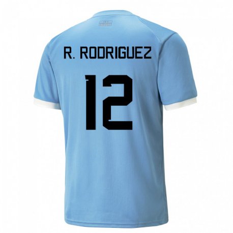 Kandiny Enfant Maillot Uruguay Randall Rodriguez #12 Bleu Tenues Domicile 22-24 T-shirt
