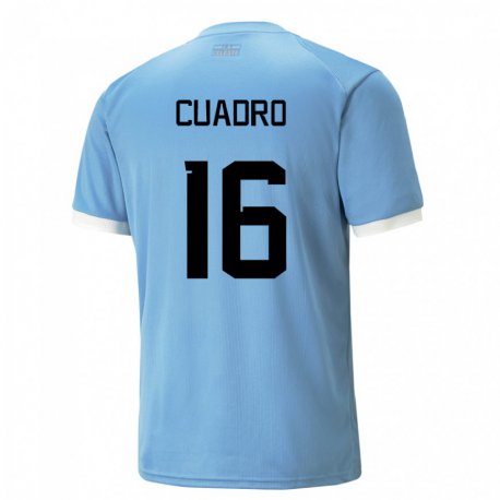 Kandiny Enfant Maillot Uruguay Alexis Cuadro #16 Bleu Tenues Domicile 22-24 T-shirt