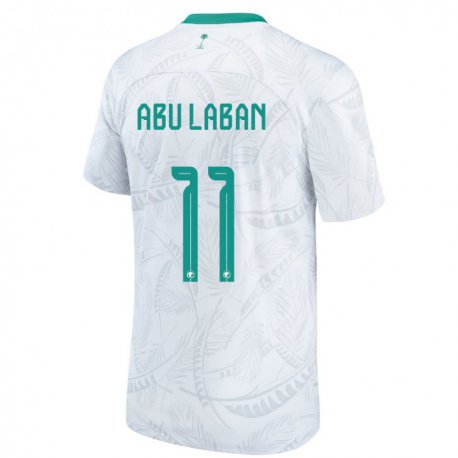 Kandiny Enfant Maillot Arabie Saoudite Dalia Abu Laban #11 Blanc Tenues Domicile 22-24 T-shirt