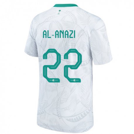 Kandiny Enfant Maillot Arabie Saoudite Lama Al Anazi #22 Blanc Tenues Domicile 22-24 T-shirt