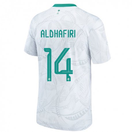 Kandiny Enfant Maillot Arabie Saoudite Jathob Aldhafiri #14 Blanc Tenues Domicile 22-24 T-shirt