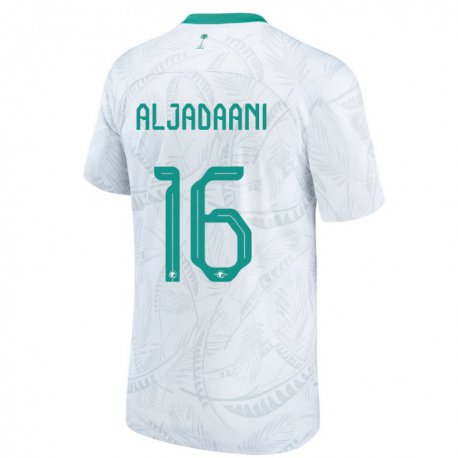 Kandiny Enfant Maillot Arabie Saoudite Nawaf Aljadaani #16 Blanc Tenues Domicile 22-24 T-shirt